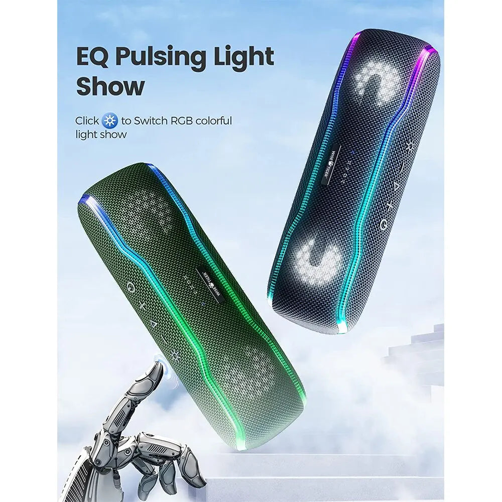 WISETIGER Waterproof Outdoor Portable Colorful Light Loudspeaker