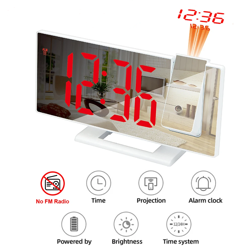 LED Digital Projection Radio Alarm Clock