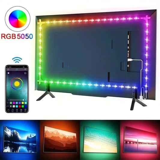 5050 RGB LED Light Strip with Bluetooth Control for TV and Room Decor