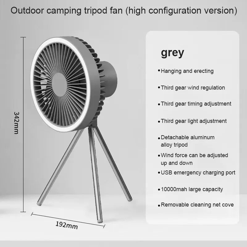 Portable Fan with USB Charger & Night Light